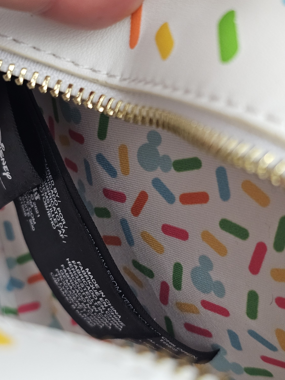 Loungefly Mickey Mouse Ice Cream Sandwich Crossbody Bag Sprinkle Disney Like New - Picture 3 of 4